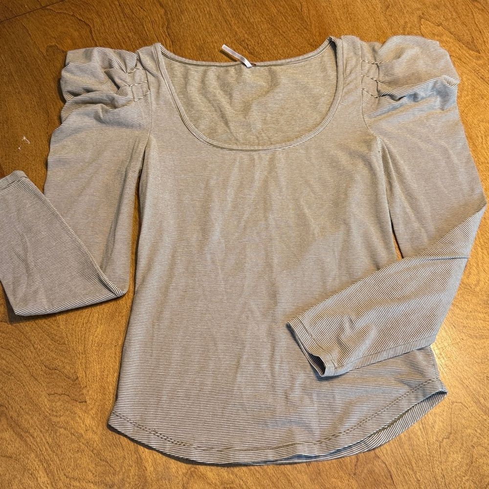 Free People Penelope Puff Striped Long Sleeve Blouse - Picture 10 of 12